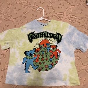 grateful dead tie die cropped t shirt